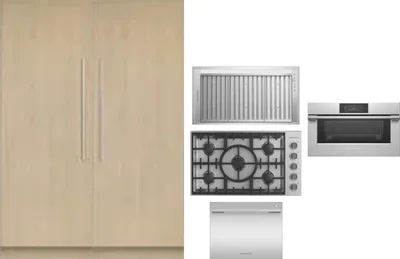 6 Piece Package Includes Refrigerator, Freezer, Cooktop, Wall Oven, Hood And Dishwasher